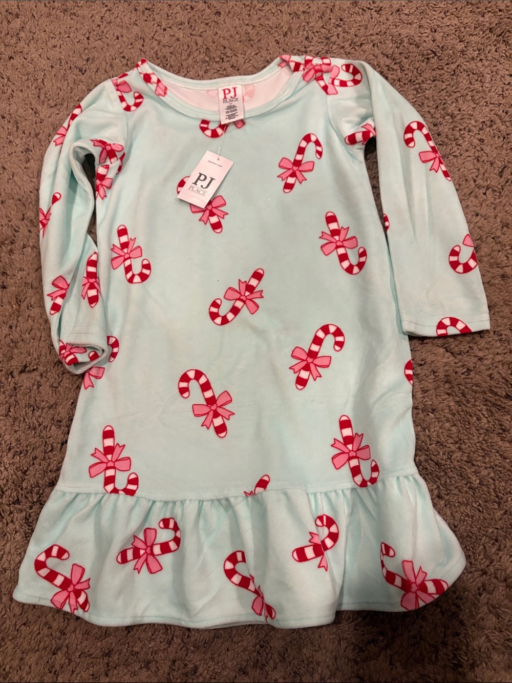 Children’s place  Kids Candy Cane Print Nightgown - Mint